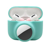 2 in 1 Stoßfeste Silikon-Schutzhülle mit vollständiger Abdeckung für AirPods Pro / AirTag